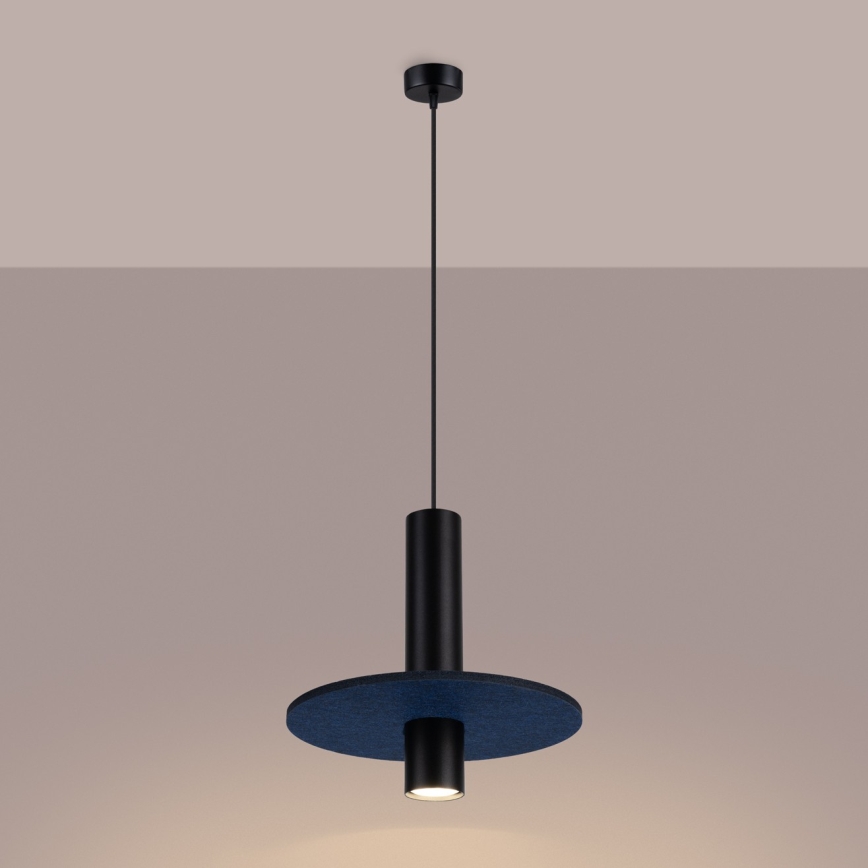 Lampa wisząca na przewodzie PELTA 1xGU10/10W/230V czarna/niebieska