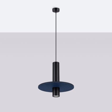 Lampa wisząca na przewodzie PELTA 1xGU10/10W/230V czarna/niebieska