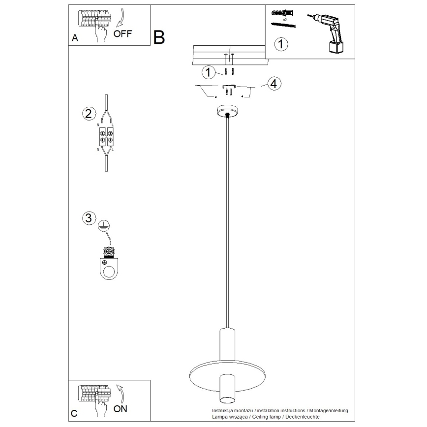 Lampa wisząca na przewodzie PELTA 1xGU10/10W/230V czarna/niebieska