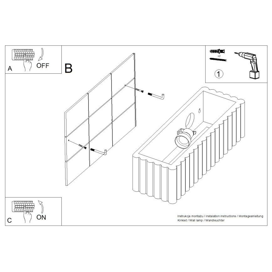 Kinkiet RIGATA 1xE27/15W/230V ceramika/kremowy