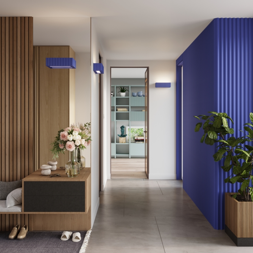 Kinkiet ścienny RIGATA 1xE27/15W/230V ceramika/niebieski