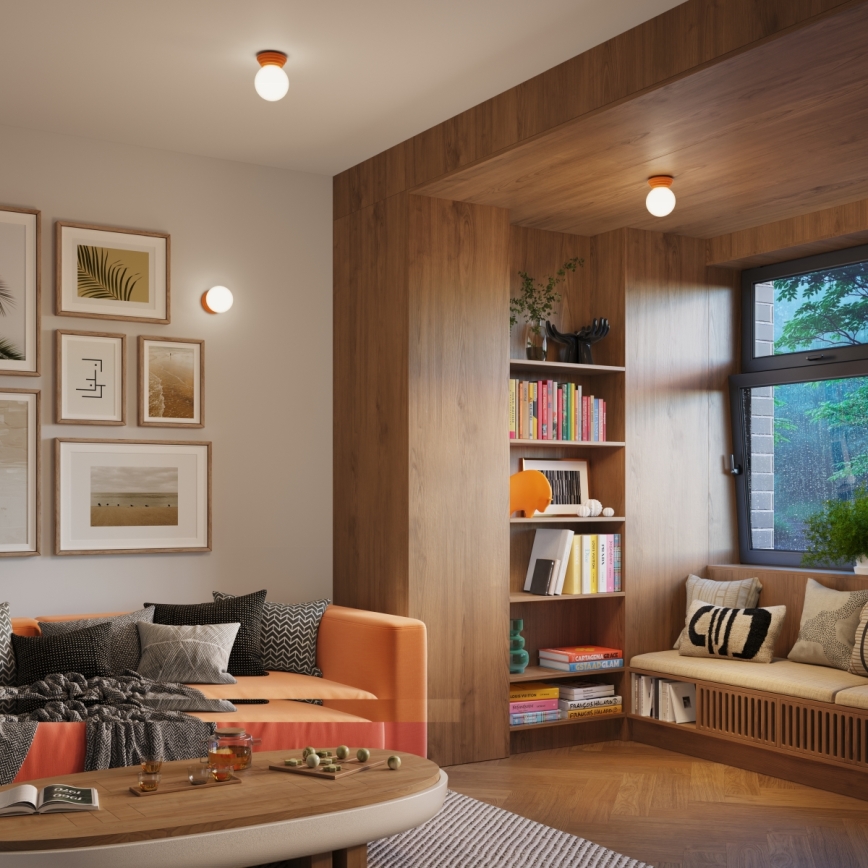 Kinkiet łazienkowy ZORI 1xG9/8W/230V IP44 pomarańczowy