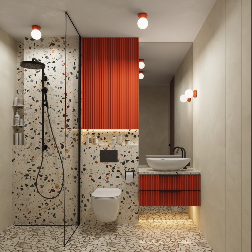 Kinkiet łazienkowy ZORI 1xG9/8W/230V IP44 różowy