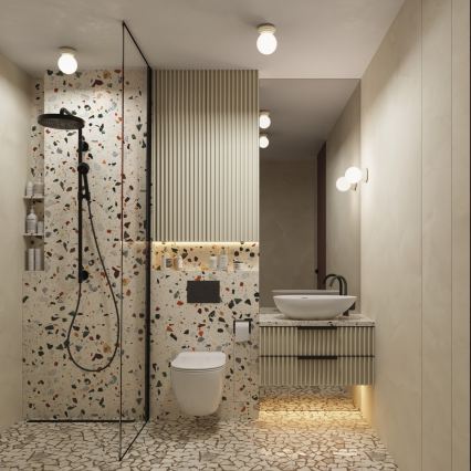 Lampa sufitowa łazienkowa ZORI 1xG9/8W/230V śr. 12 cm IP44 beżowa