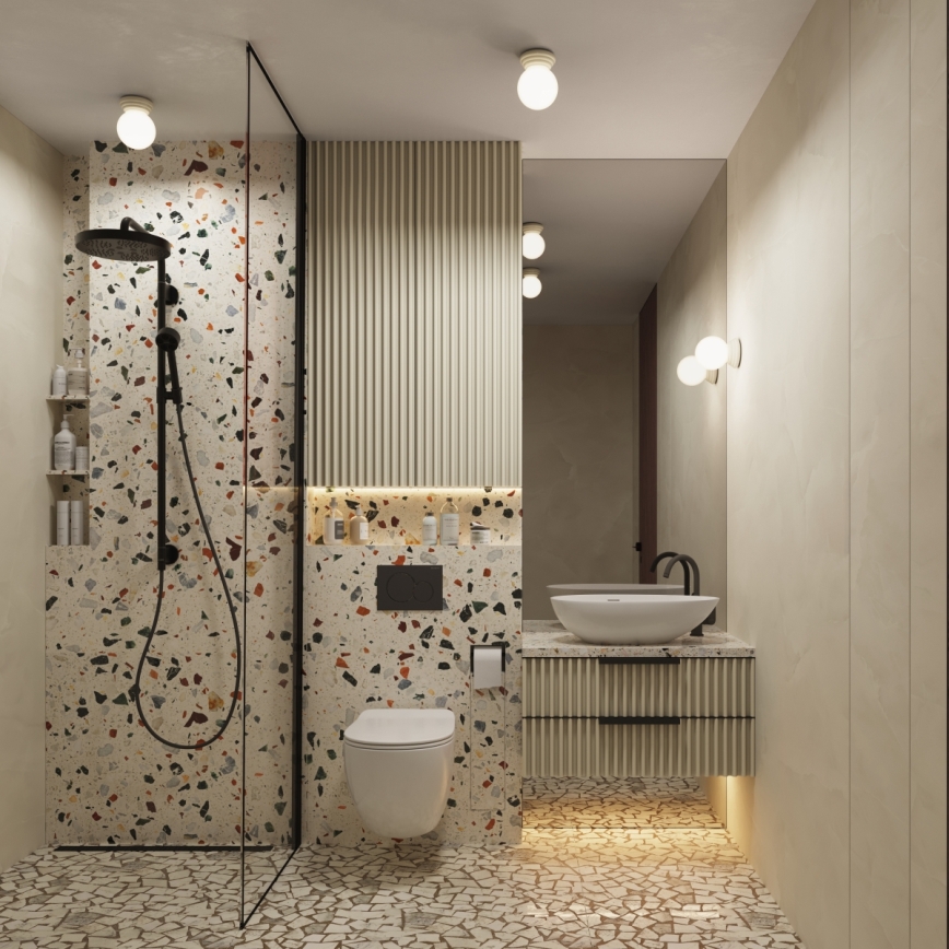 Lampa sufitowa łazienkowa ZORI 1xG9/8W/230V śr. 12 cm IP44 beżowa