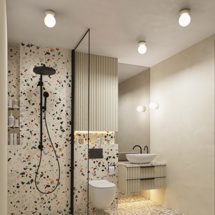 Lampa sufitowa łazienkowa ZORI 1xG9/8W/230V śr. 12 cm IP44 beżowa