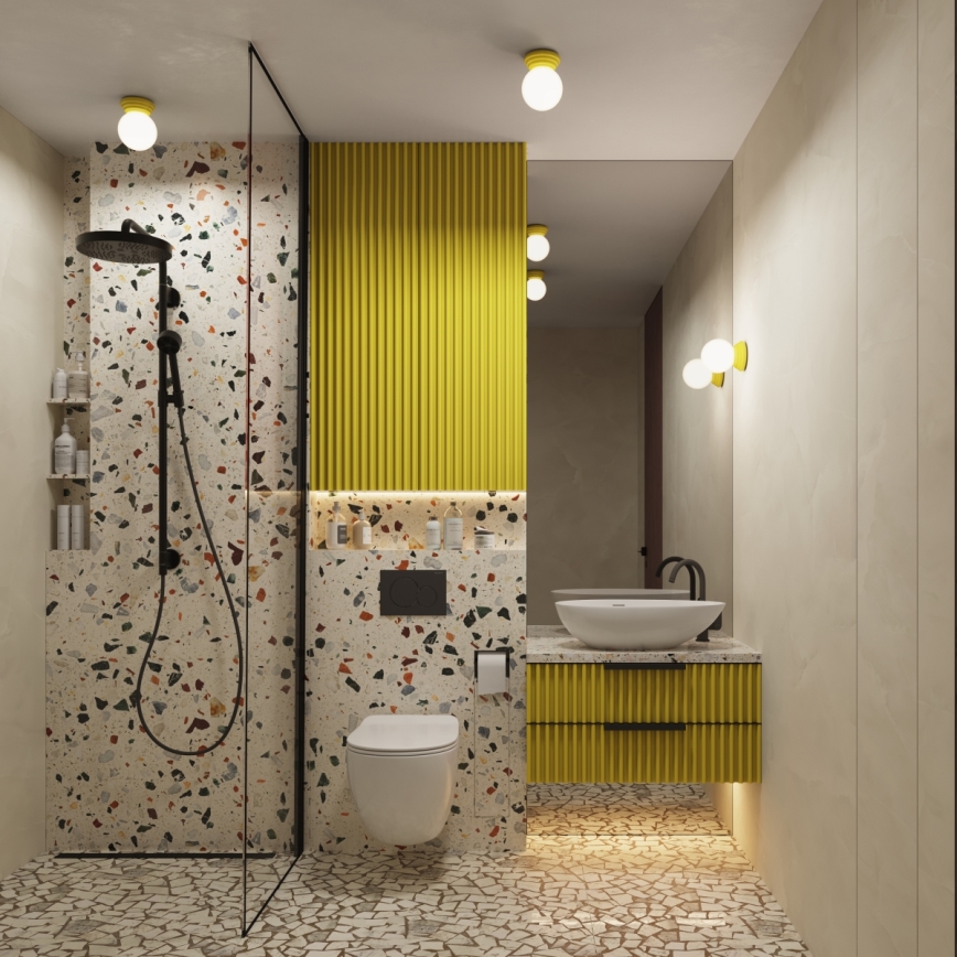 Łazienkowa lampa sufitowa ZORI 1xG9/8W/230V śr. 12 cm IP44 żółta