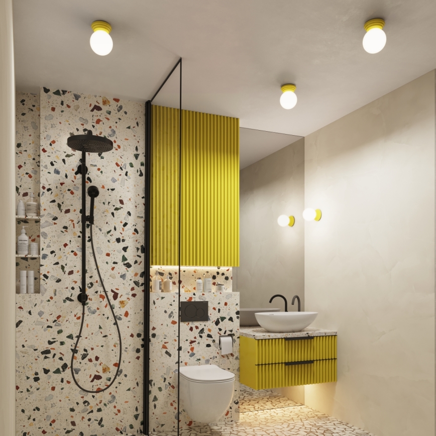 Łazienkowa lampa sufitowa ZORI 1xG9/8W/230V śr. 12 cm IP44 żółta