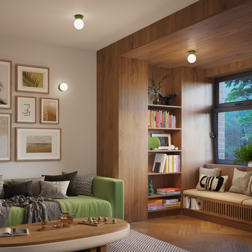 Lampa sufitowa łazienkowa ZORI 1xG9/8W/230V śr. 12 cm IP44 zielona