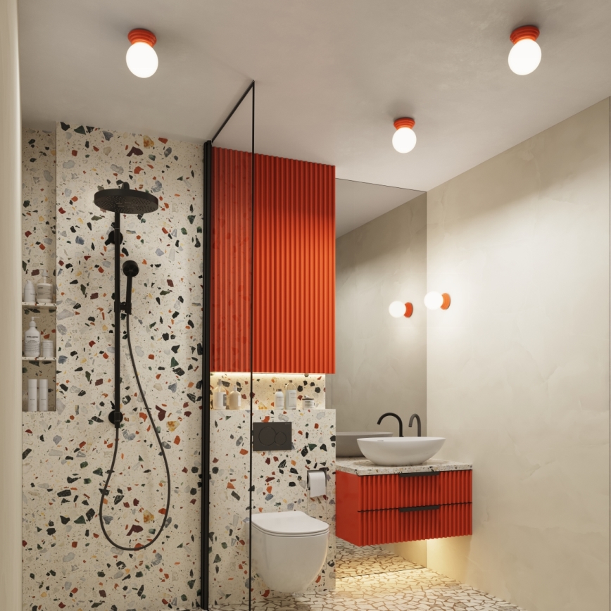 Plafon łazienkowy ZORI 1xG9/8W/230V Ø 12 cm IP44 różowy