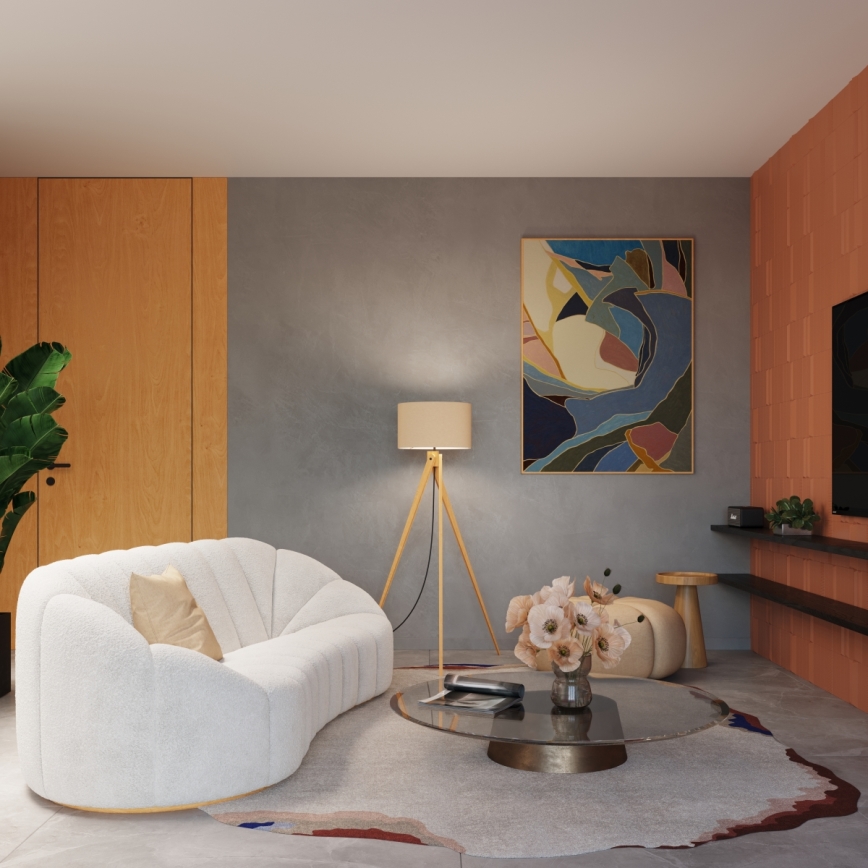 Lampa stojąca NATT 1xE27/15W/230V taupe