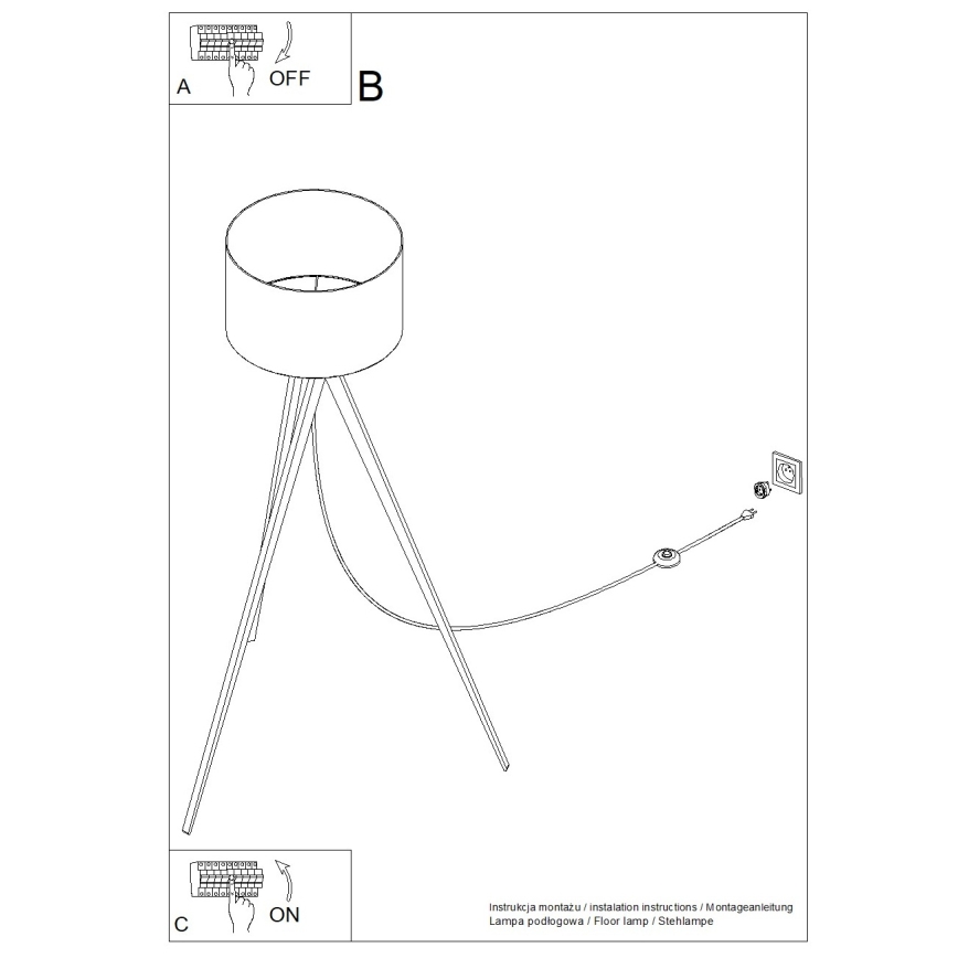 Lampa podłogowa NATT 1xE27/15W/230V niebieska