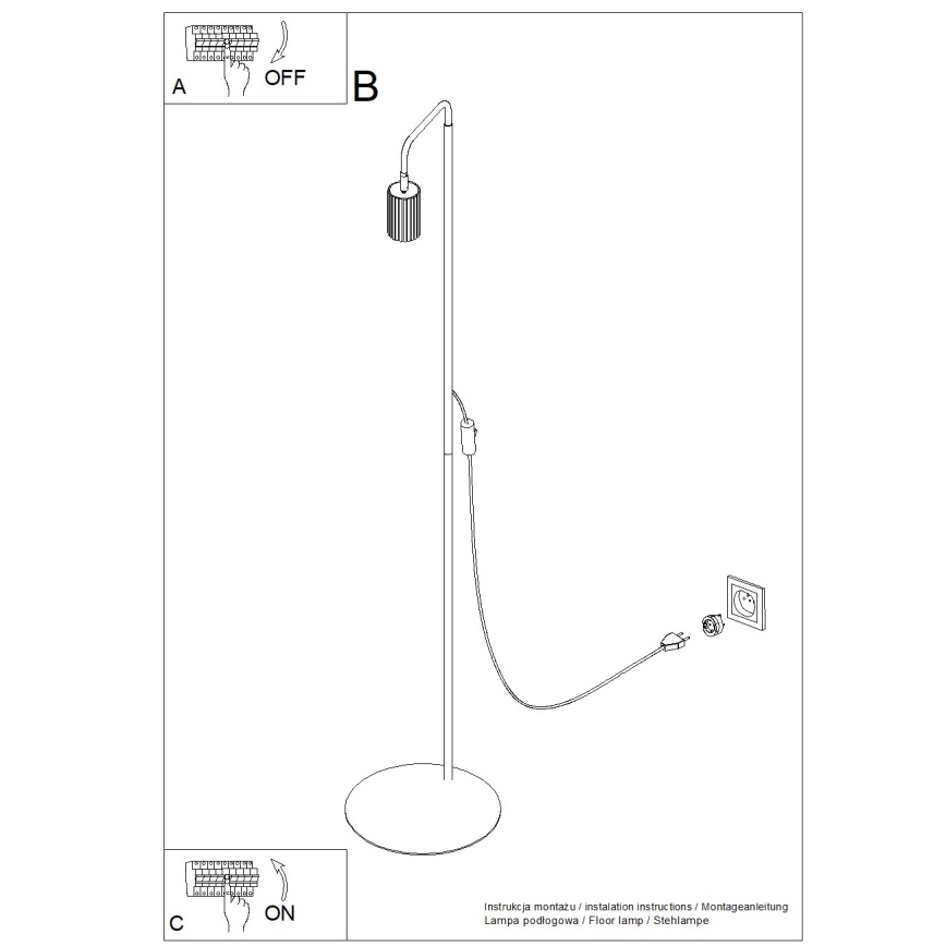 Lampa stojąca KARBON 1xGU10/10W/230V kremowa