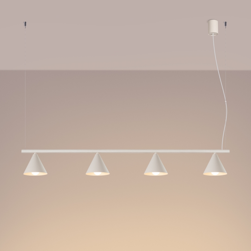 Lampa wisząca na lince NOX 4xE14/10W/230V kremowa