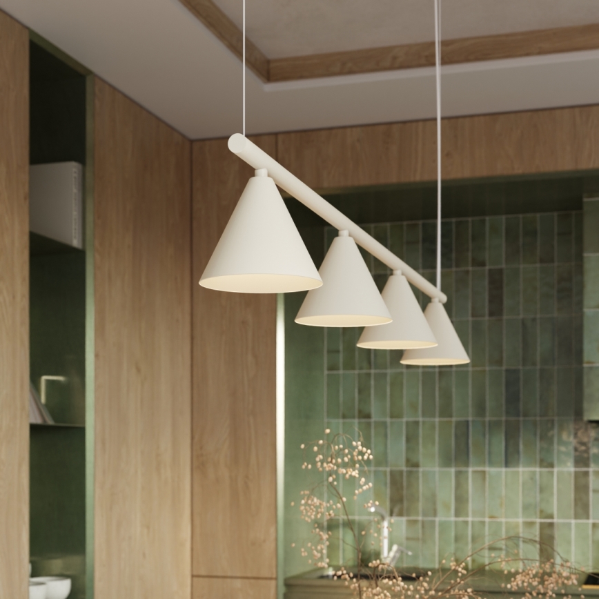 Lampa wisząca na lince NOX 4xE14/10W/230V kremowa