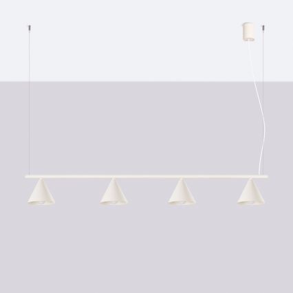 Lampa wisząca na lince NOX 4xE14/10W/230V kremowa