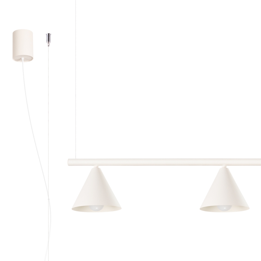 Lampa wisząca na lince NOX 4xE14/10W/230V kremowa