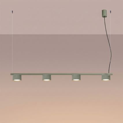 Lampa wisząca na linkach AURA 4xGX53/10W/230V zielona