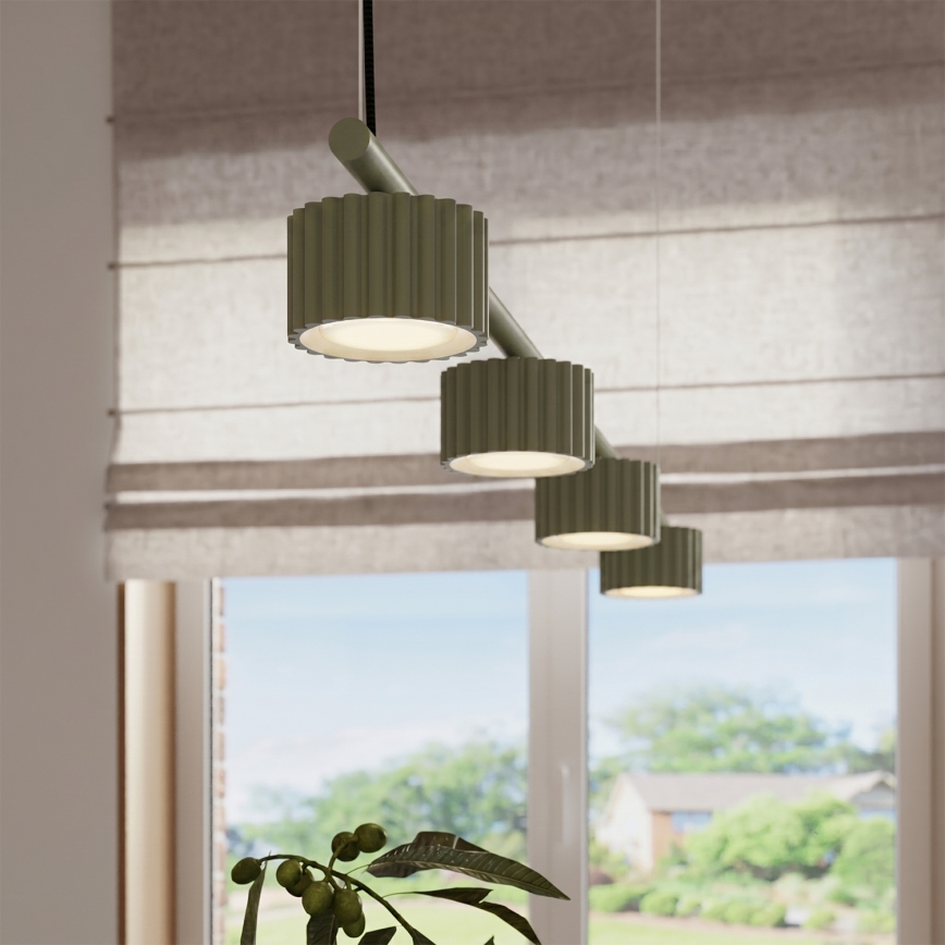 Lampa wisząca na linkach AURA 4xGX53/10W/230V zielona