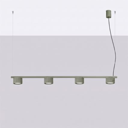Lampa wisząca na linkach AURA 4xGX53/10W/230V zielona