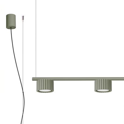 Lampa wisząca na linkach AURA 4xGX53/10W/230V zielona