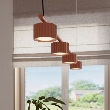 Lampa wisząca na przewodzie AURA 4xGX53/10W/230V czerwona