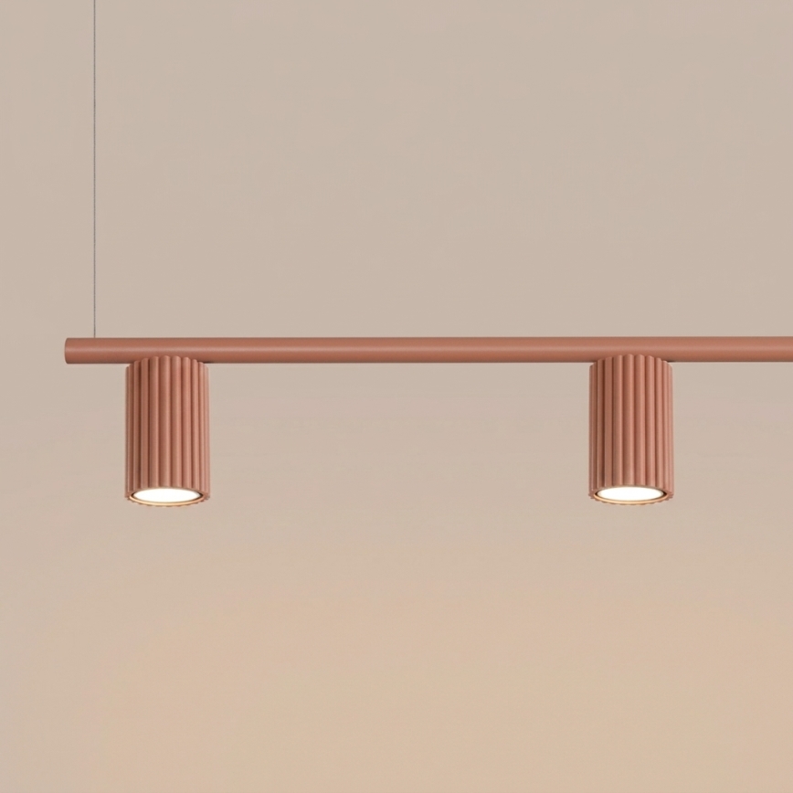 Lampa wisząca na linkach KARBON 4xGU10/10W/230V pomarańczowa