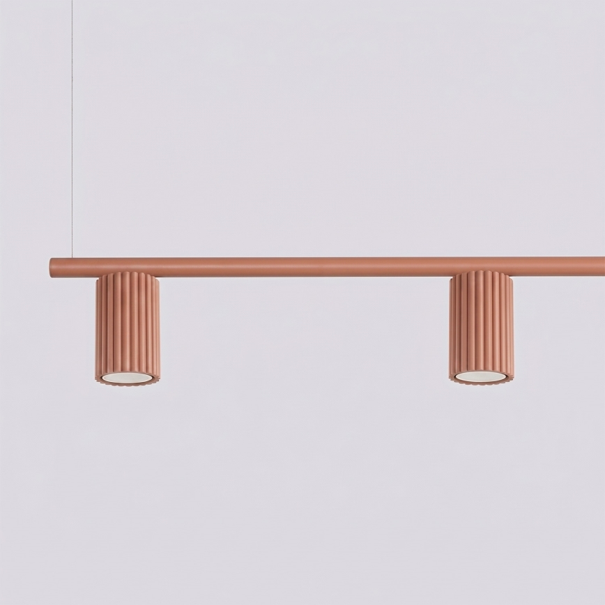 Lampa wisząca na linkach KARBON 4xGU10/10W/230V pomarańczowa