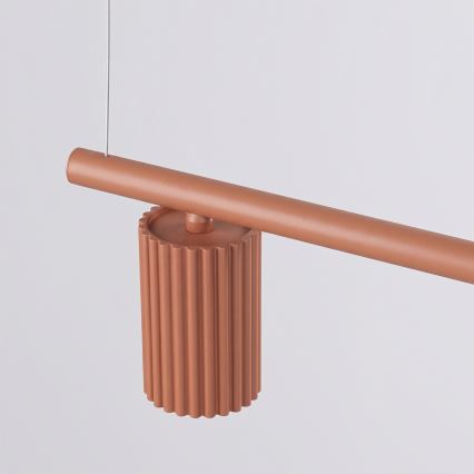 Lampa wisząca na linkach KARBON 4xGU10/10W/230V pomarańczowa