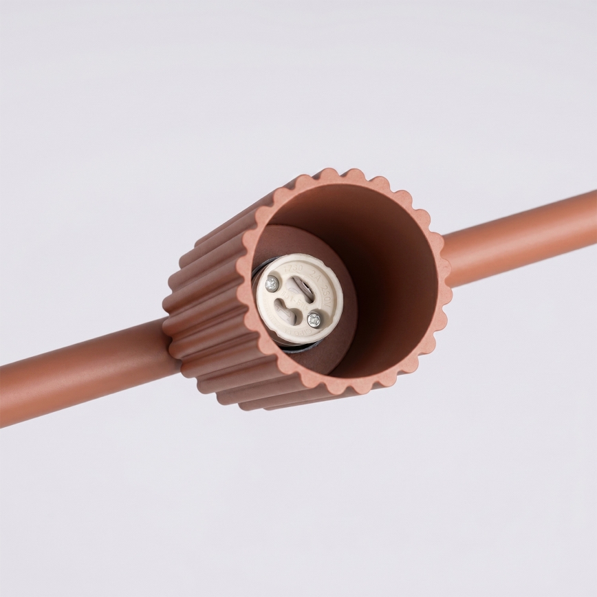 Lampa wisząca na linkach KARBON 4xGU10/10W/230V pomarańczowa