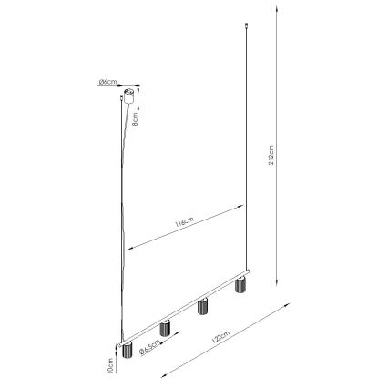 Lampa wisząca na linkach KARBON 4xGU10/10W/230V pomarańczowa