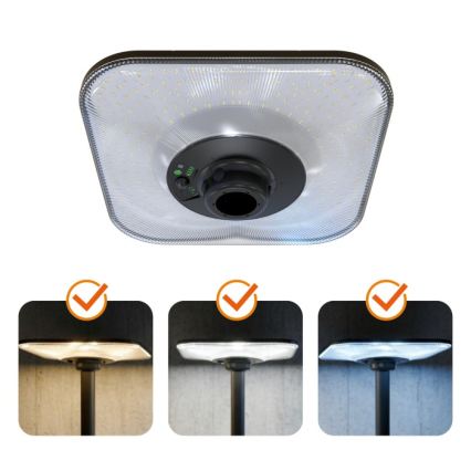 Solarna lampa uliczna LED z czujnikiem SOLSUMI LED/25W/3,2V 3000/4000/6500K IP54 24000 mAh + pilot zdalnego sterowania