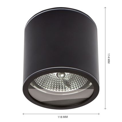 Spot łazienkowy CHLOE AR111 1xGU10/15W/230V IP44 okrągła czarne