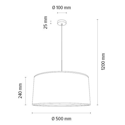 Żyrandol na lince BENITA 1xE27/40W/230V kremowy/dąb – certyfikat FSC