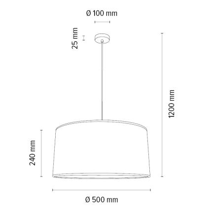 Żyrandol na lince BENITA 1xE27/40W/230V biały/dąb – certyfikat FSC