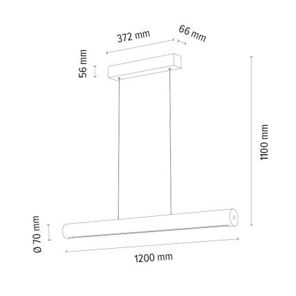 LED Żyrandol ściemnialny na lince CONOR LED/34,5W/230V dąb