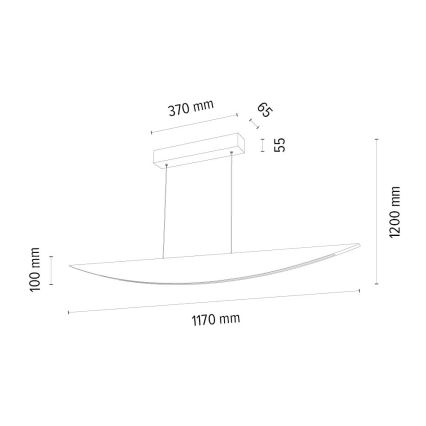 LED Żyrandol ściemnialny na lince DUBAI LED/14W/230V dąb – FSC certyfikowano