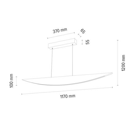 LED Żyrandol ściemnialny na lince DUBAI LED/14W/230V dąb – FSC certyfikowano