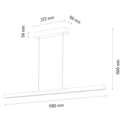 LED Żyrandol ściemnialny na lince JONAS LED/16,5W/230V dąb – FSC certyfikowano