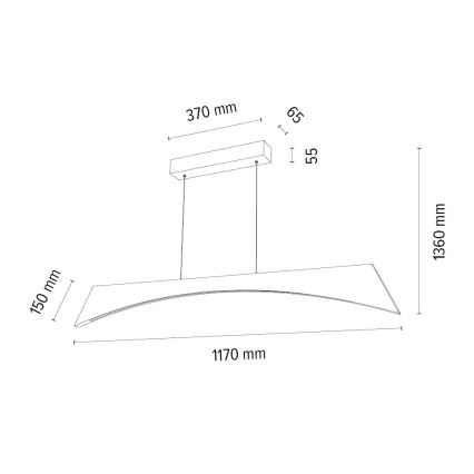 LED Żyrandol ściemnialny na lince ZIAD LED/14W/230V dąb – FSC certyfikowano