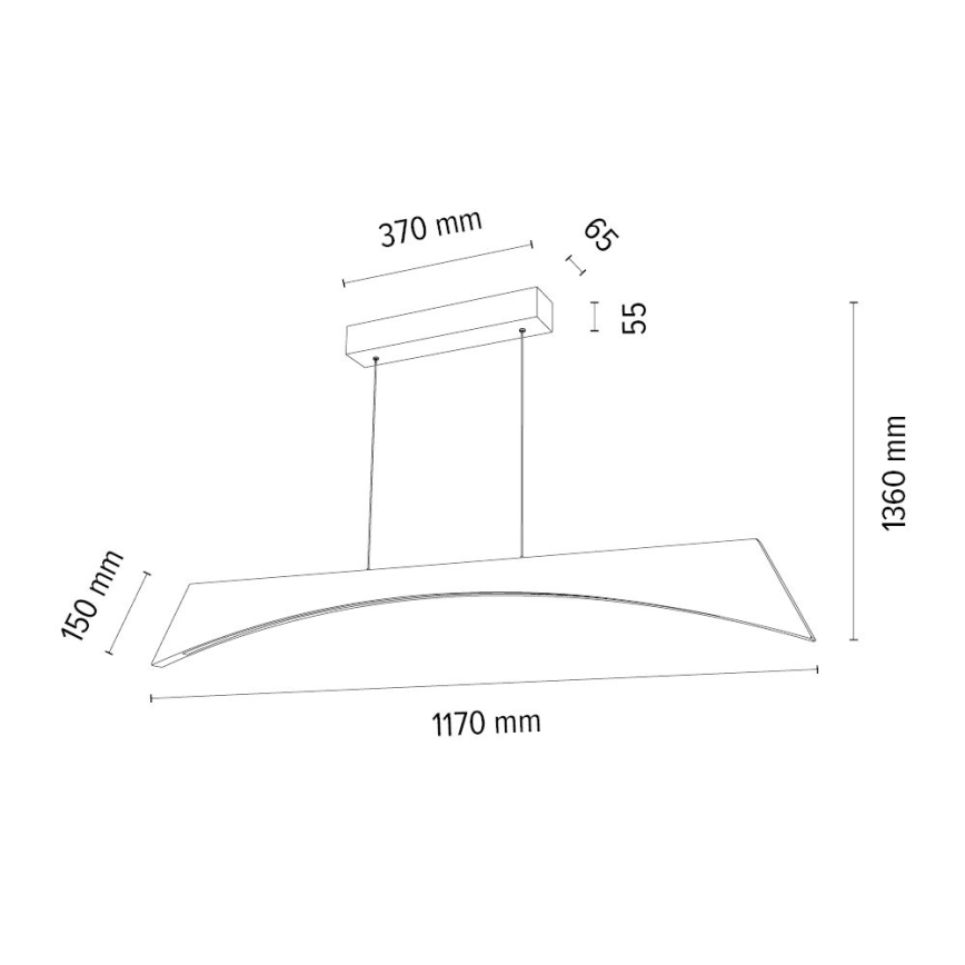 LED Żyrandol ściemnialny na lince ZIAD LED/14W/230V dąb – FSC certyfikowano