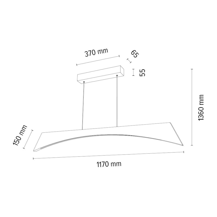 LED Żyrandol ściemnialny na lince ZIAD LED/14W/230V dąb