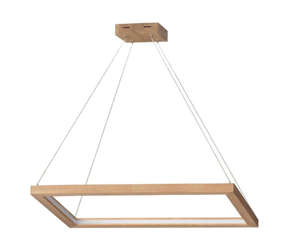 1017402400000-LED Żyrandol ściemnialny na lince LEGNO LED/31,5W/230V dąb
