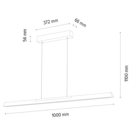 LED Żyrandol ściemnialny na lince JONAS LED/14,5W/230V dąb – FSC certyfikowano