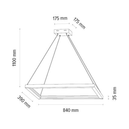 Lampa wisząca LED ściemnialna na linkach LEGNO 2xLED/33W/230V dąb