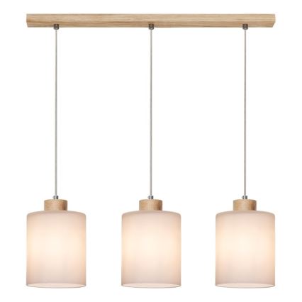 Lampa wisząca na linkach ZEFIR 3xE27/60W/230V dąb