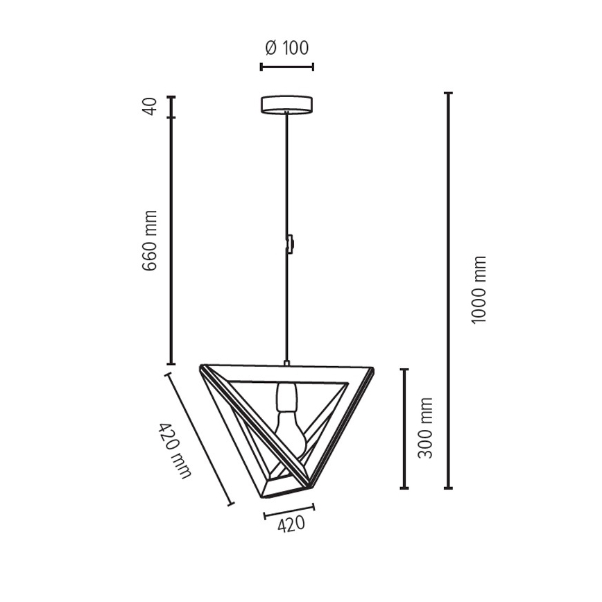 Żyrandol na lince TRIGONON 1xE27/60W/230V - certyfikat FSC