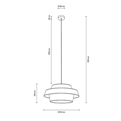 Lampa wisząca na linkach PRETO GOLD 1xE27/60W/230V