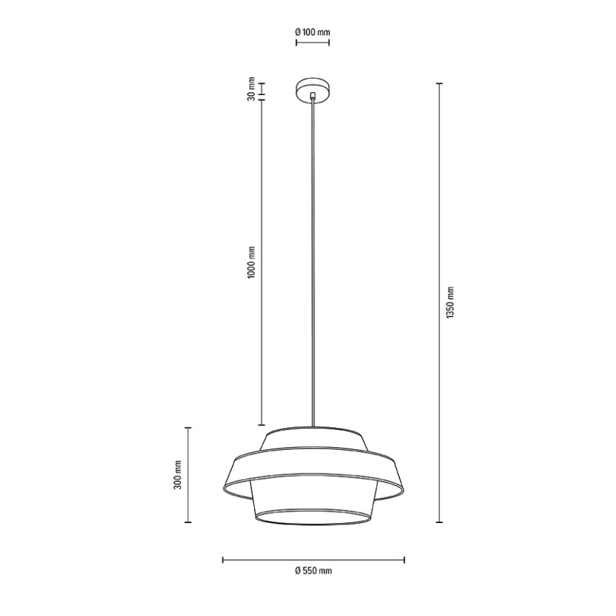 Lampa wisząca na linkach PRETO GOLD 1xE27/60W/230V