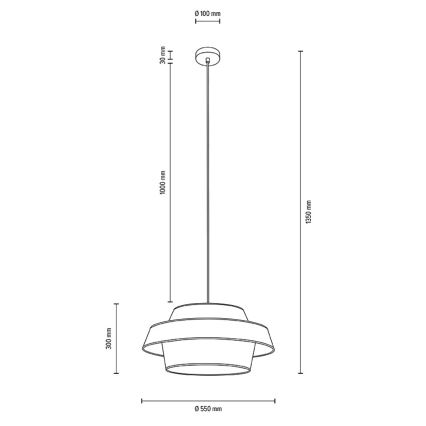 Lampa wisząca na linkach PRETO GOLD 1xE27/60W/230V